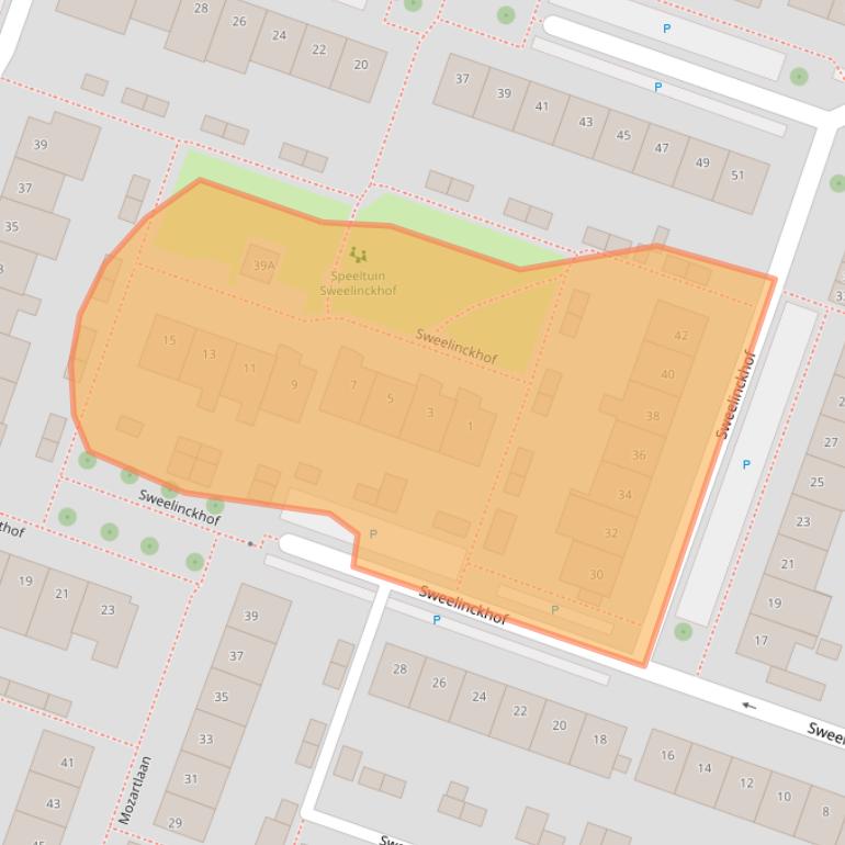 Kaart van postcodegebied 2742CA.