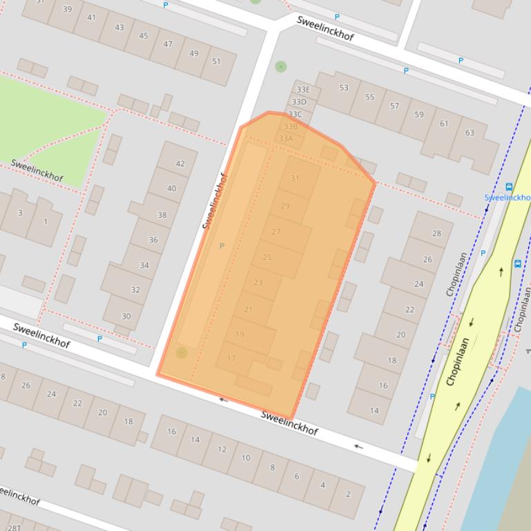 Kaart van postcodegebied 2742CB.