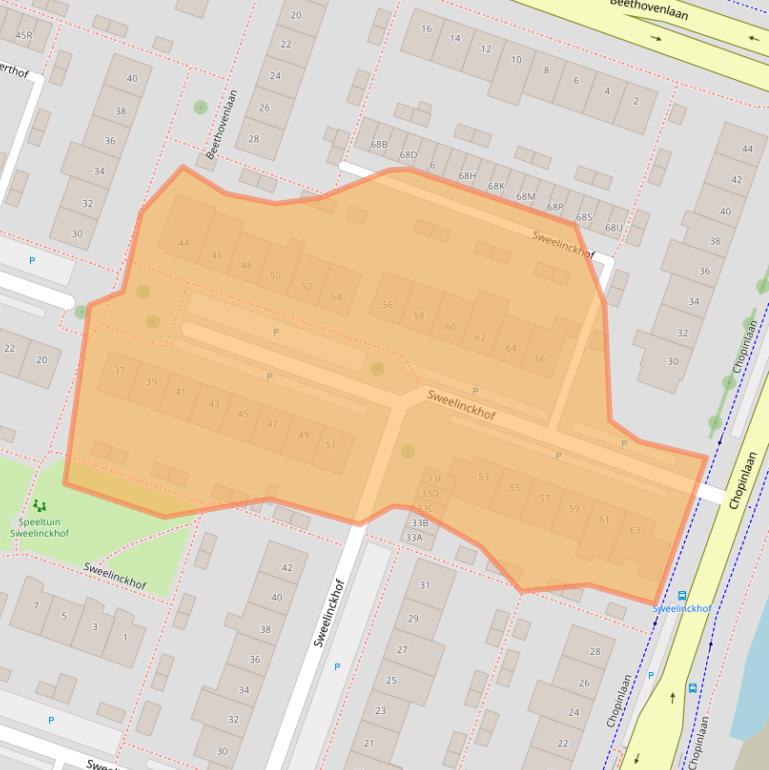 Kaart van postcodegebied 2742CC.