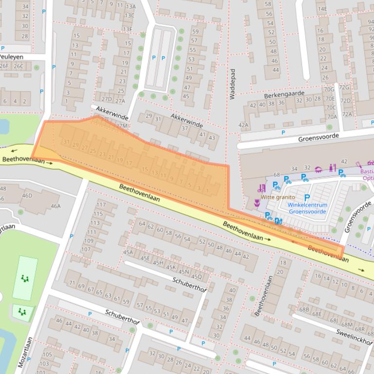 Kaart van postcodegebied 2742CE.