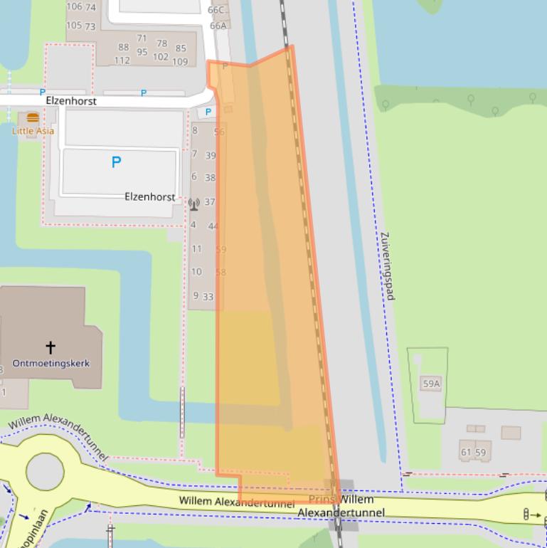 Kaart van postcodegebied 2742CL.