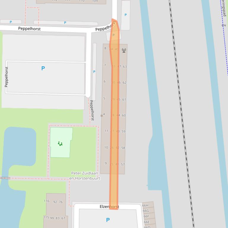 Kaart van postcodegebied 2742CT.