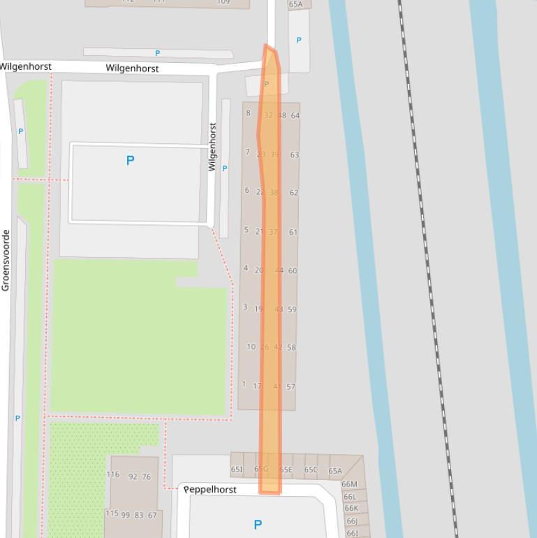 Kaart van postcodegebied 2742DC.