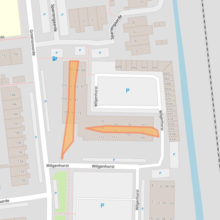 Kaart van postcodegebied 2742DG.