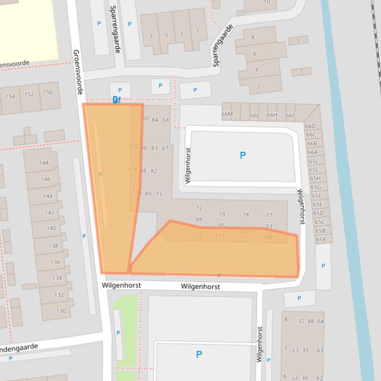 Kaart van postcodegebied 2742DH.