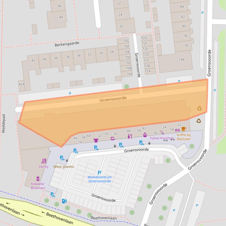 Kaart van postcodegebied 2742DK.