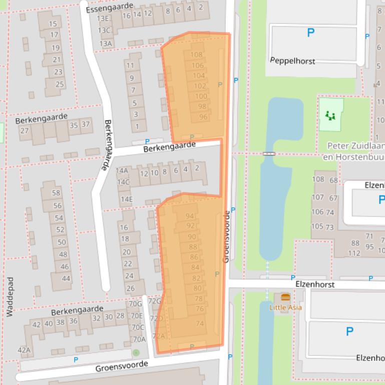 Kaart van postcodegebied 2742DL.