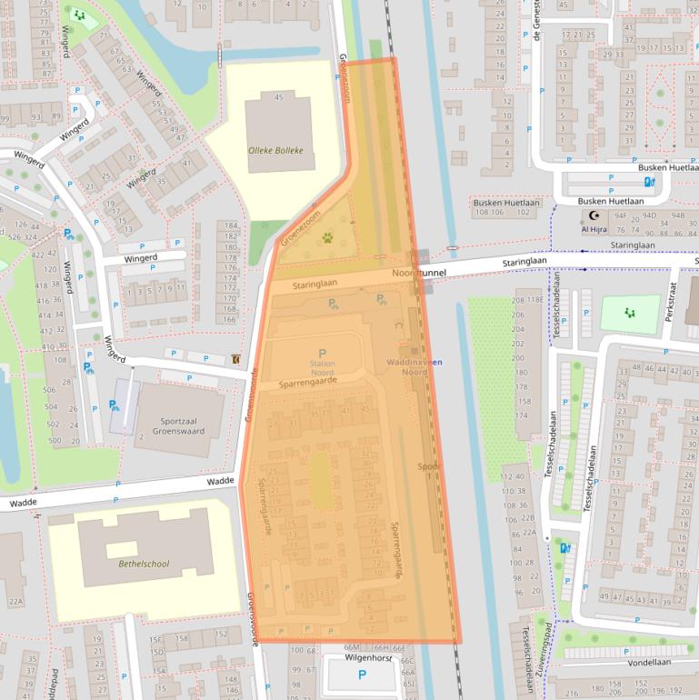 Kaart van postcodegebied 2742DM.