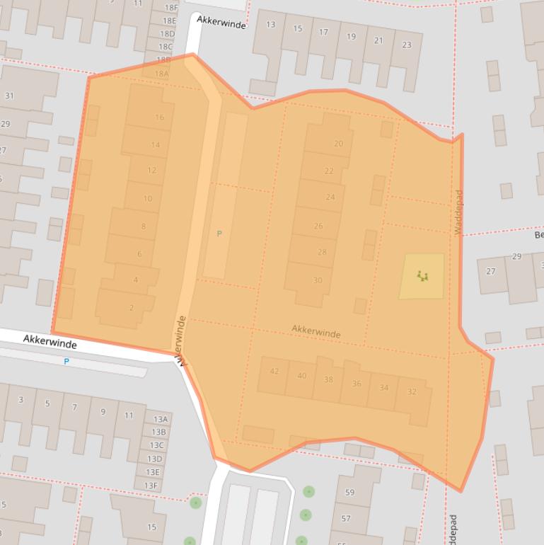 Kaart van postcodegebied 2742DV.