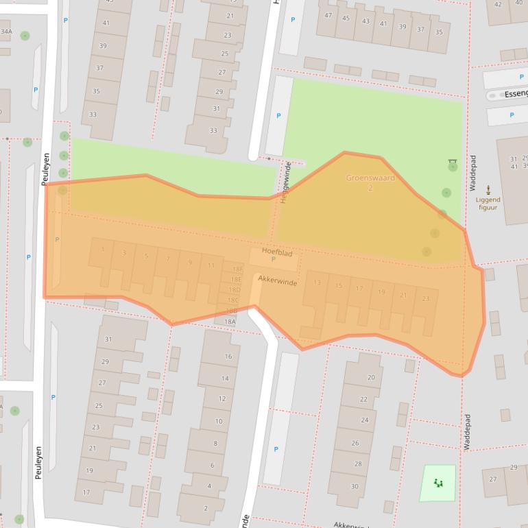 Kaart van postcodegebied 2742DX.