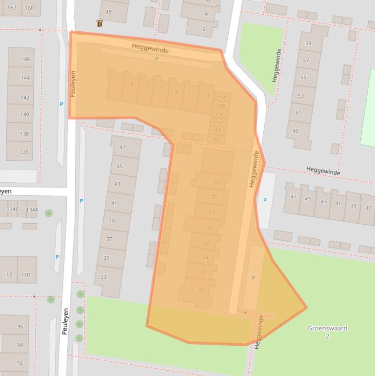 Kaart van postcodegebied 2742DZ.