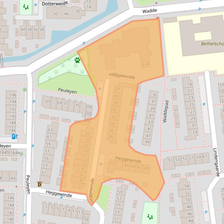 Kaart van postcodegebied 2742EB.