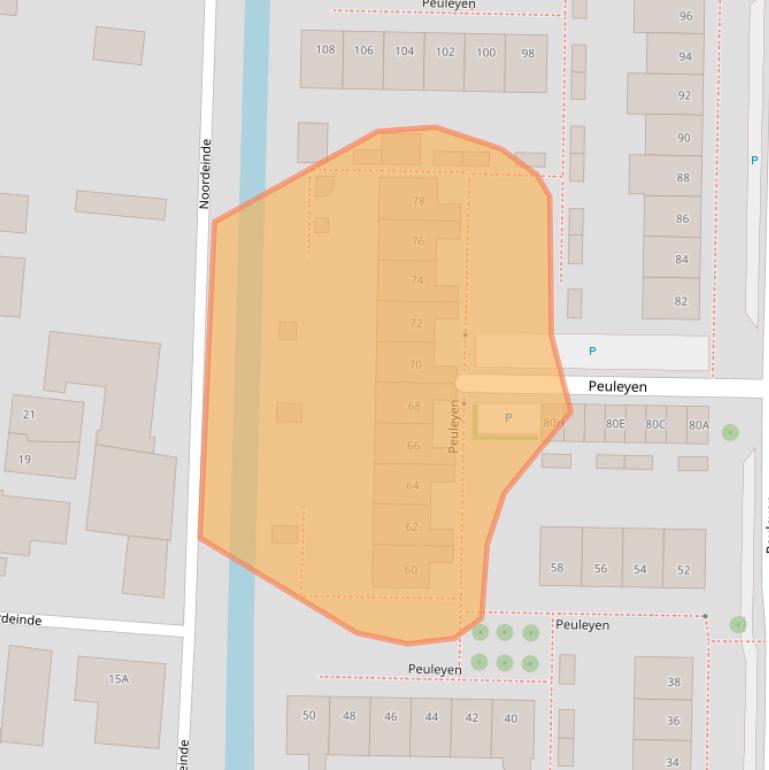 Kaart van postcodegebied 2742EK.
