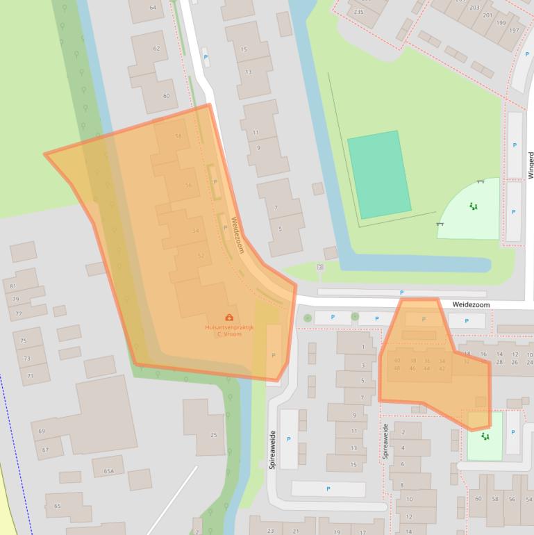 Kaart van postcodegebied 2742EV.