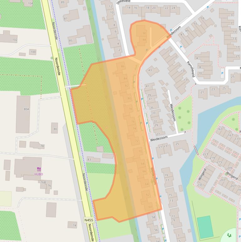 Kaart van postcodegebied 2742EW.