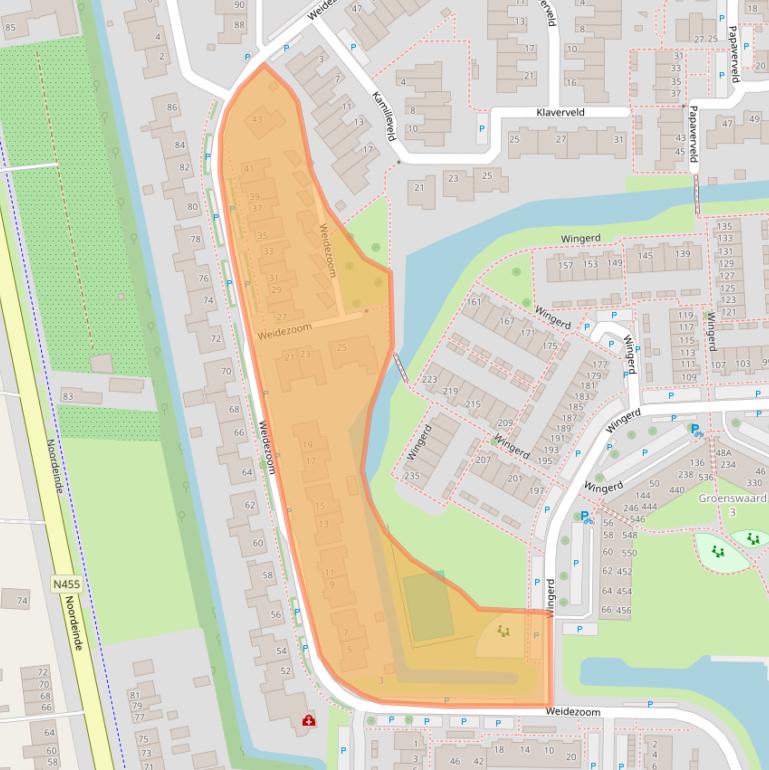 Kaart van postcodegebied 2742EX.