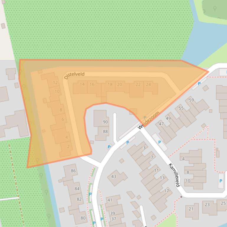 Kaart van postcodegebied 2742GA.