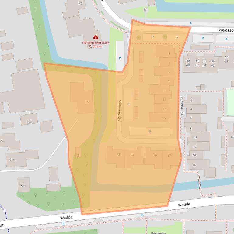 Kaart van postcodegebied 2742GB.