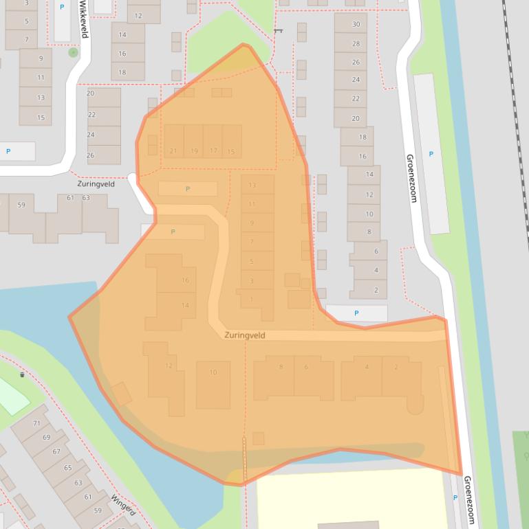 Kaart van postcodegebied 2742GP.