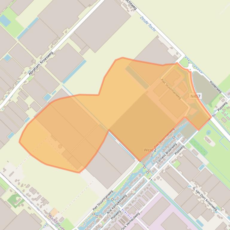Kaart van postcodegebied 2742JX.