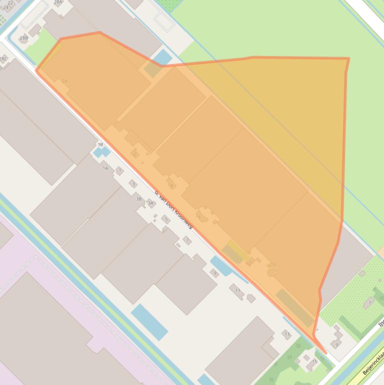 Kaart van postcodegebied 2742KG.