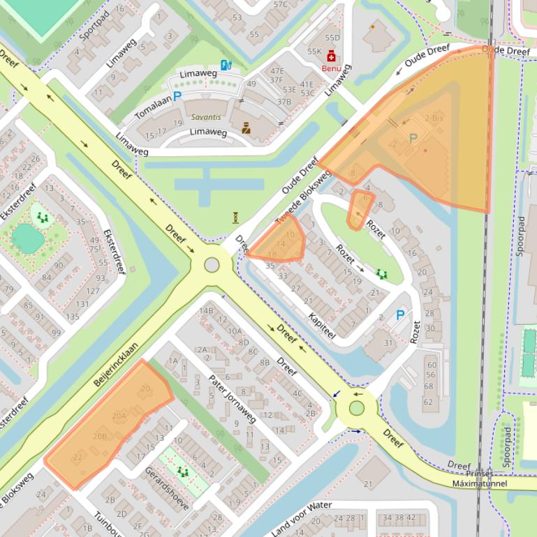 Kaart van postcodegebied 2742KJ.