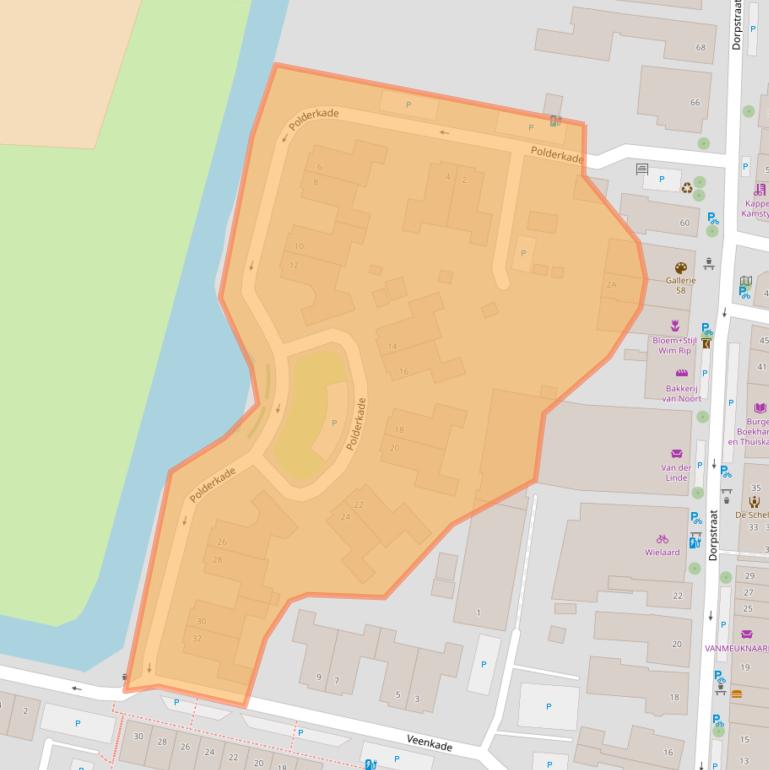 Kaart van postcodegebied 2742KW.