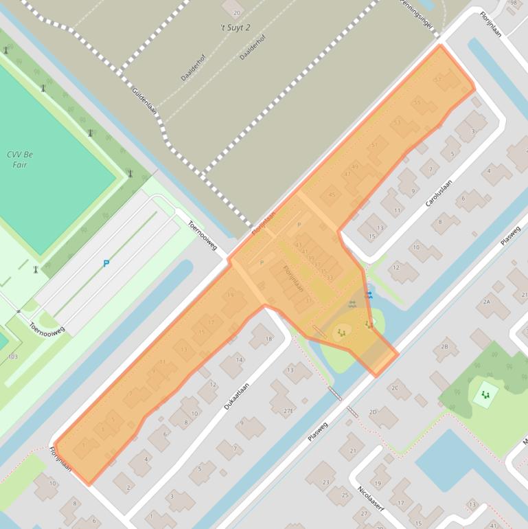 Kaart van postcodegebied 2742LG.