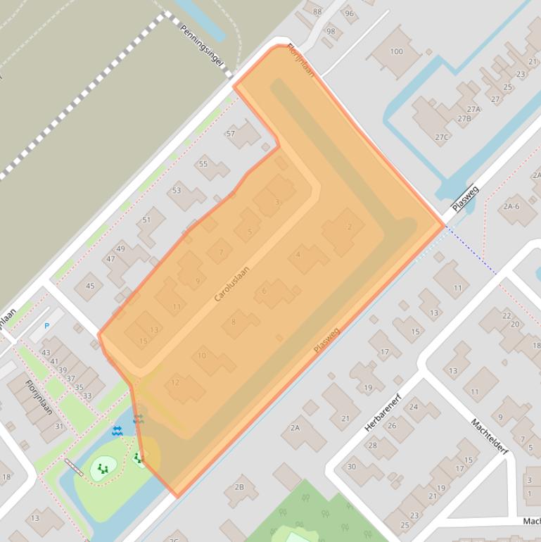 Kaart van postcodegebied 2742LL.