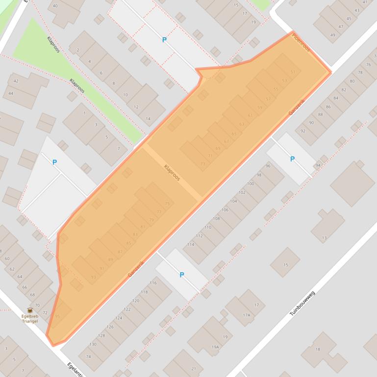 Kaart van postcodegebied 2742MJ.