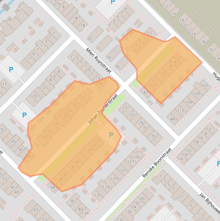 Kaart van postcodegebied 2742MS.