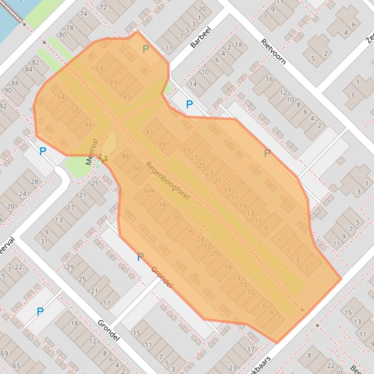 Kaart van postcodegebied 2742NH.