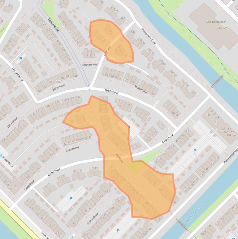 Kaart van postcodegebied 2742NP.