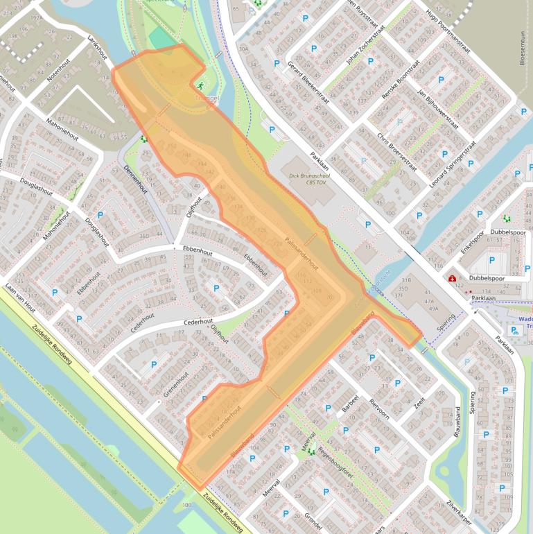 Kaart van postcodegebied 2742NR.