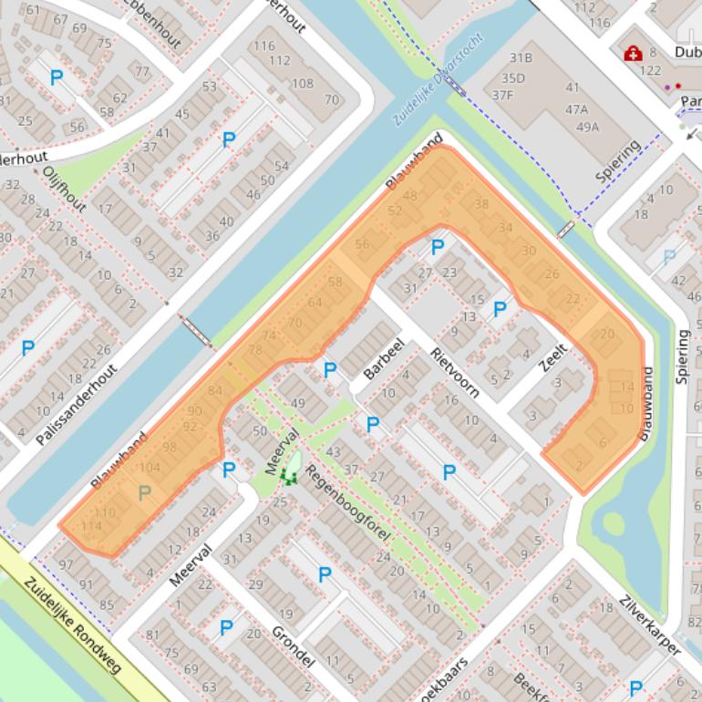 Kaart van postcodegebied 2742NS.