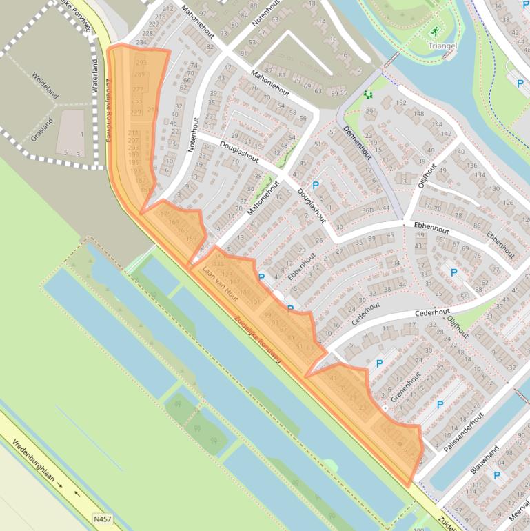 Kaart van postcodegebied 2742NW.