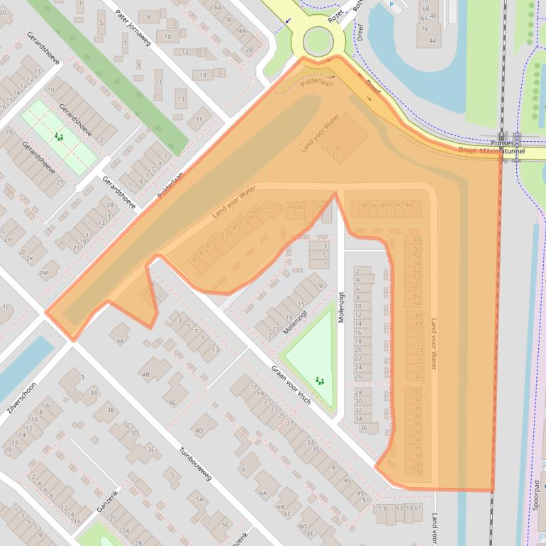 Kaart van postcodegebied 2742PG.