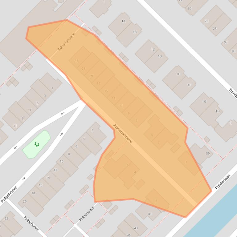 Kaart van postcodegebied 2742PL.