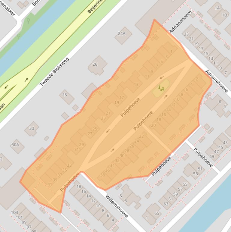 Kaart van postcodegebied 2742PM.