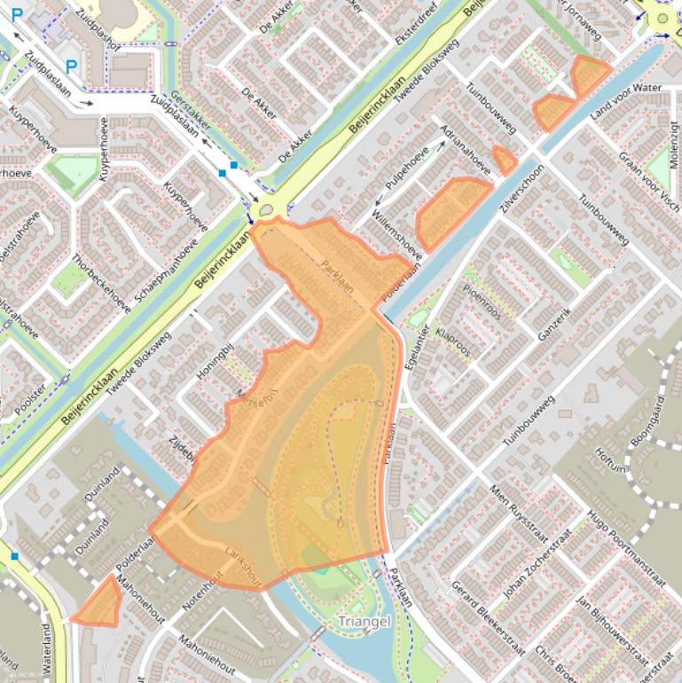 Kaart van postcodegebied 2742PP.