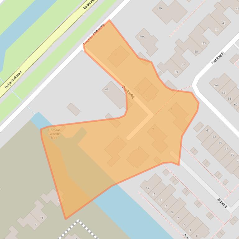 Kaart van postcodegebied 2742PT.