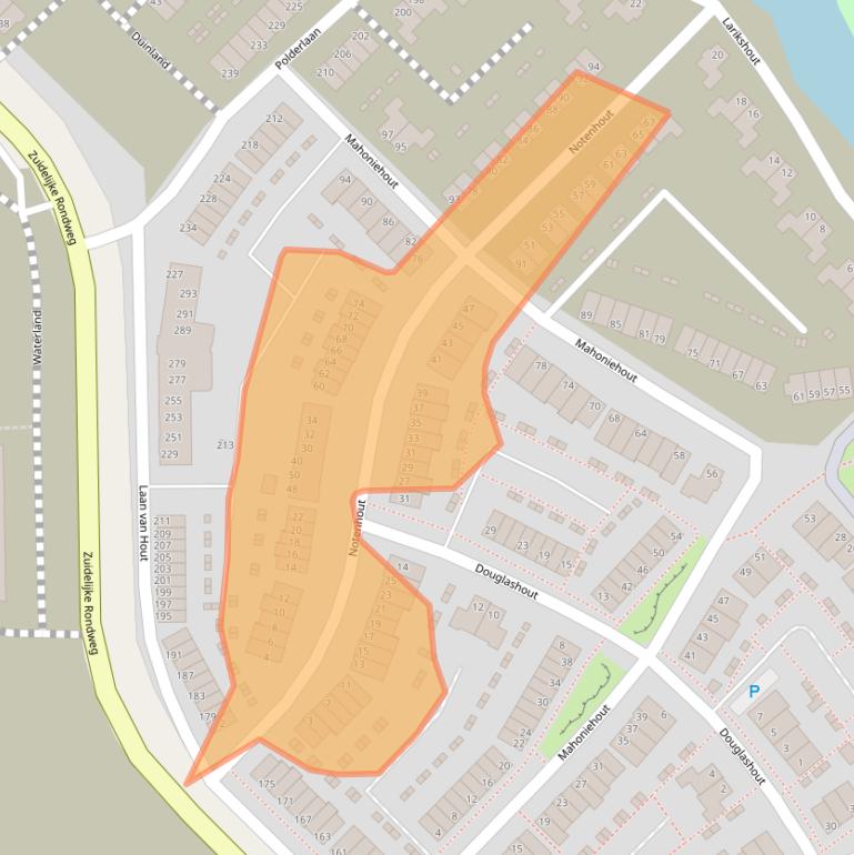 Kaart van postcodegebied 2742PW.