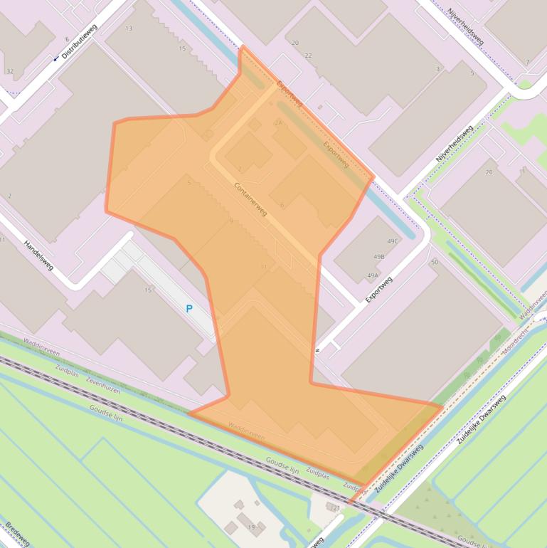 Kaart van postcodegebied 2742RA.