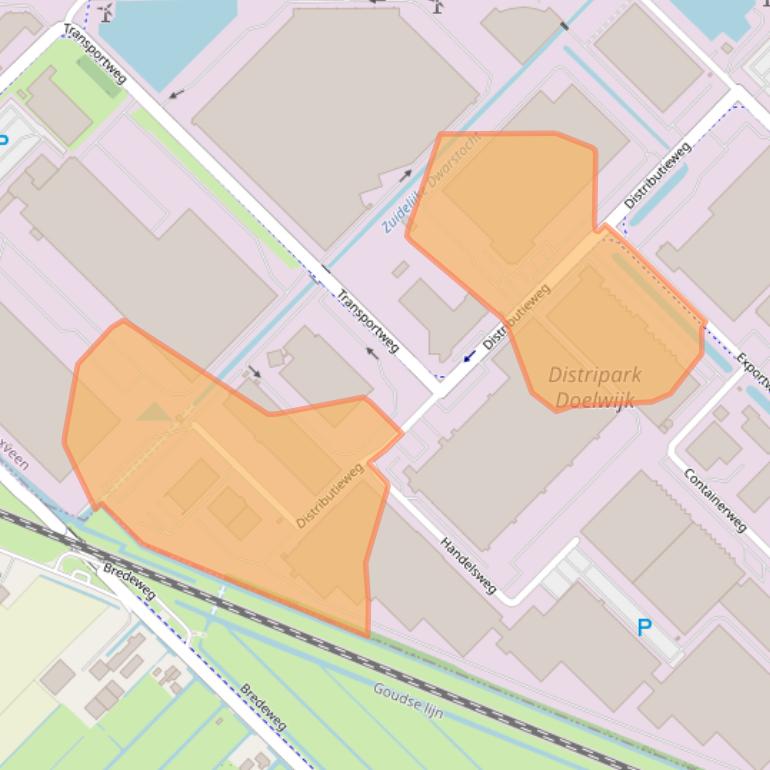 Kaart van postcodegebied 2742RB.