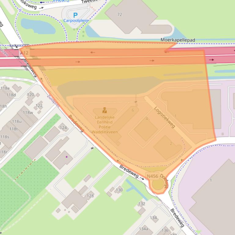 Kaart van postcodegebied 2742RE.