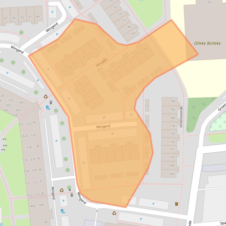 Kaart van postcodegebied 2742SB.