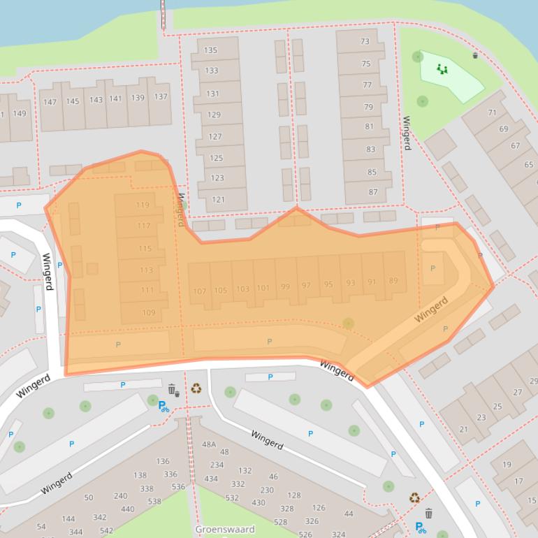 Kaart van postcodegebied 2742SE.