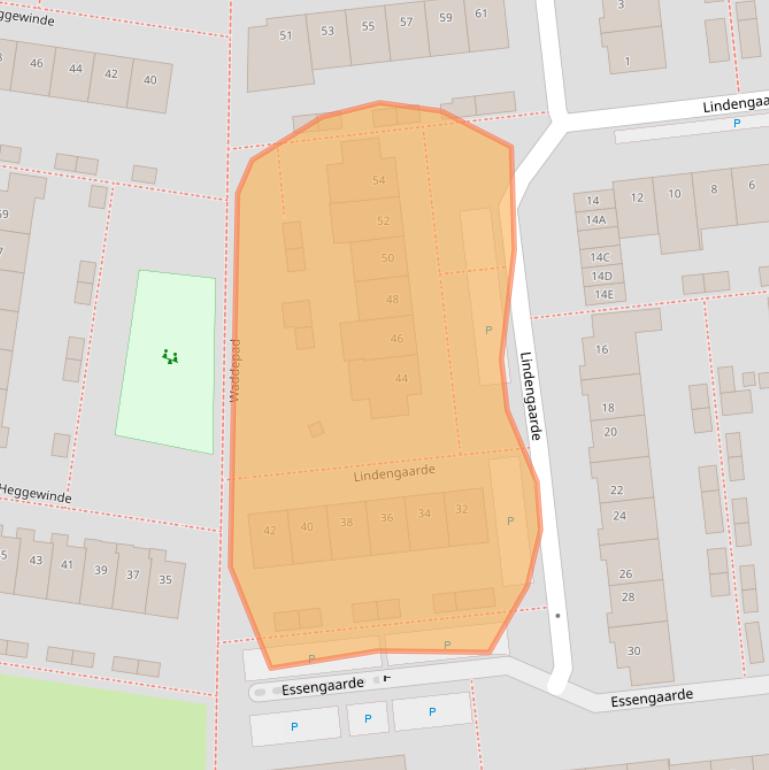 Kaart van postcodegebied 2742TK.