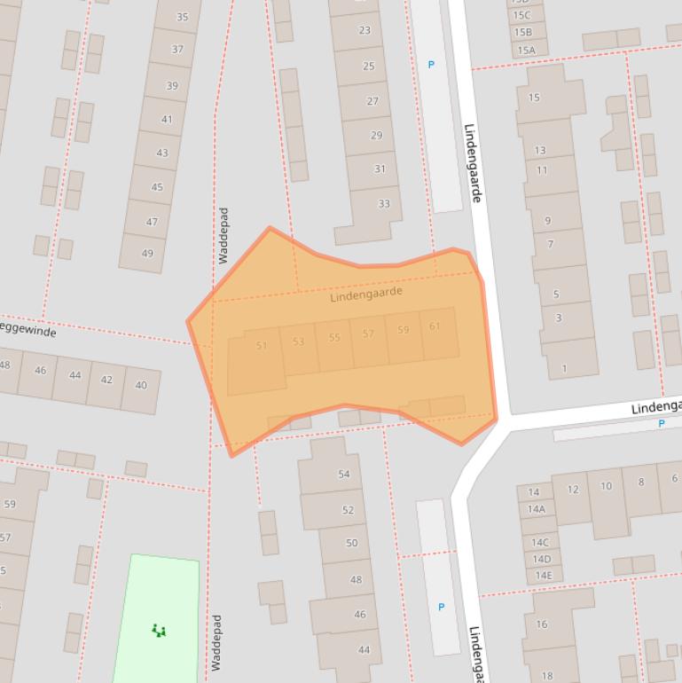 Kaart van postcodegebied 2742TN.