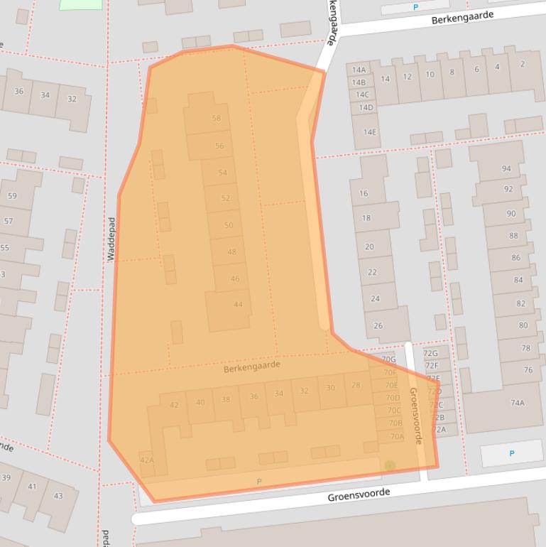 Kaart van postcodegebied 2742TR.